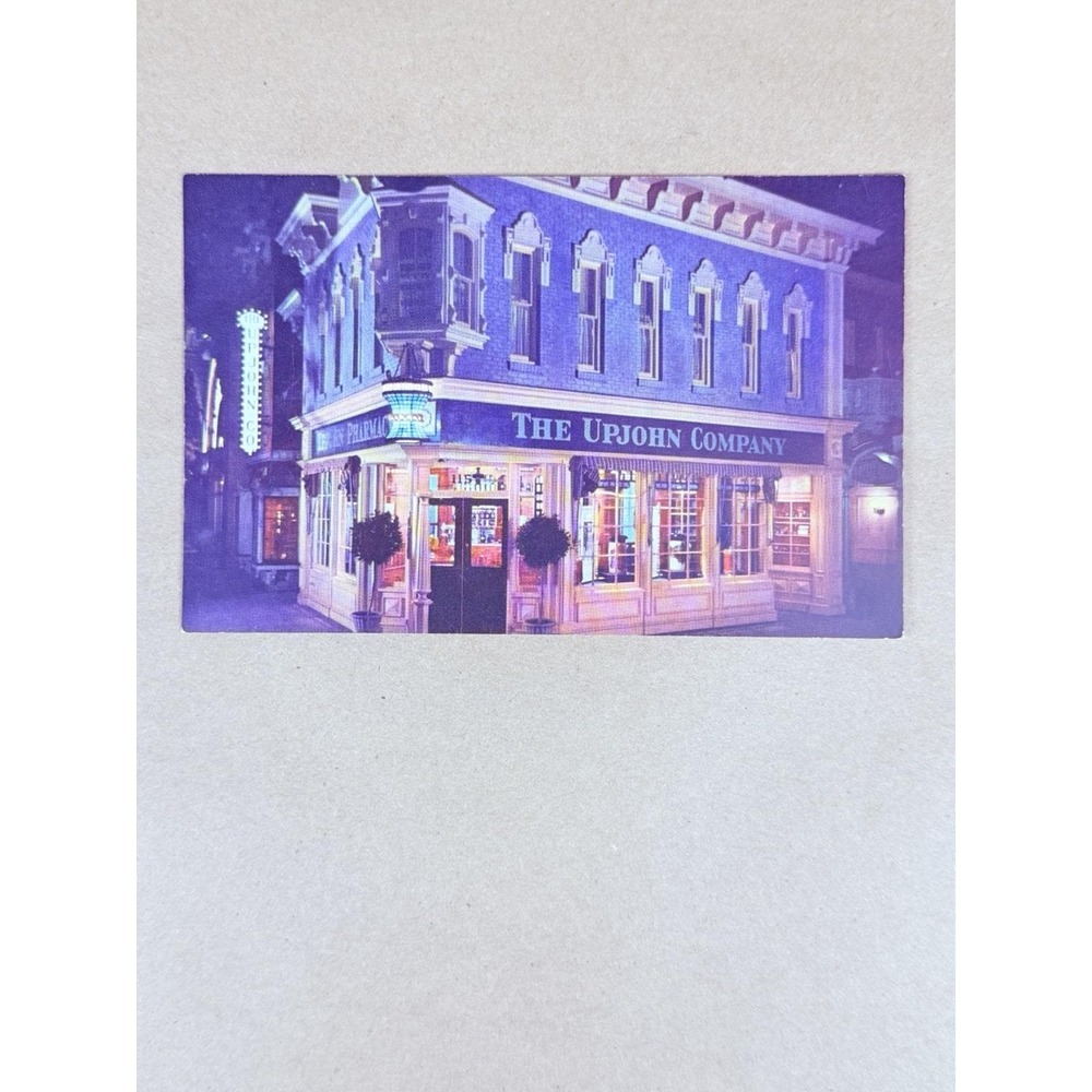 Vintage Disneyland Upjohn Pharmacy B-4208-2 Main Street Postcard Unposted